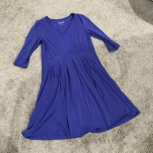 Soft Surroundings Birdsong Seamed Dress in Purple Iris Long Sleeve Size Medium